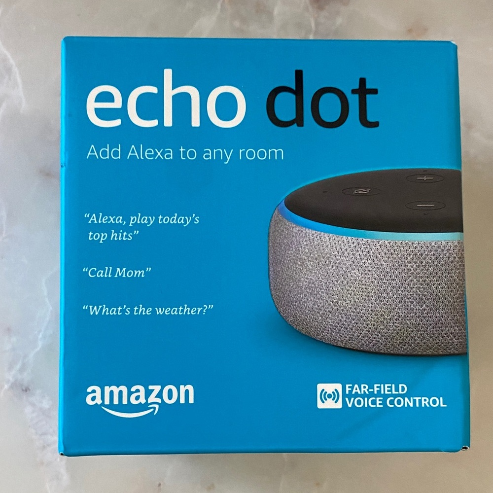 NWT Amazon Echo Dot with Black and Gray Design